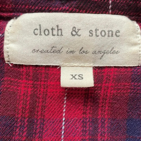 🔥4/$20 Anthropologie Cloth & Stone Plaid Shirt - Picture 6 of 12